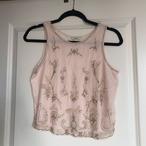 Light Pink Beaded Crop Top